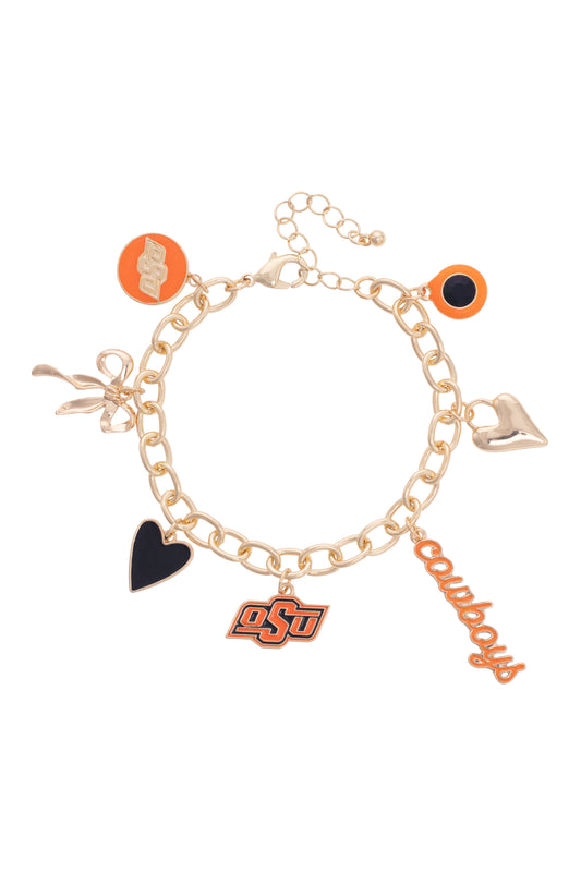 Oklahoma State Cowboys Enamel Icons Charm Bracelet