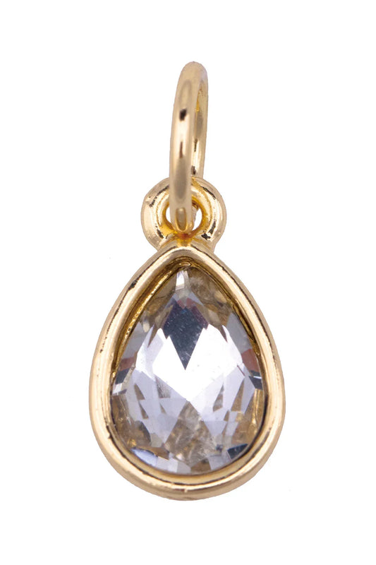 Charm - Rhinestone Teardrop Clear