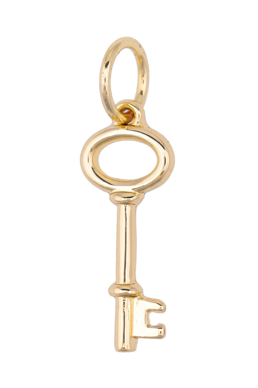 Charm - Vintage Key - Shiny Gold
