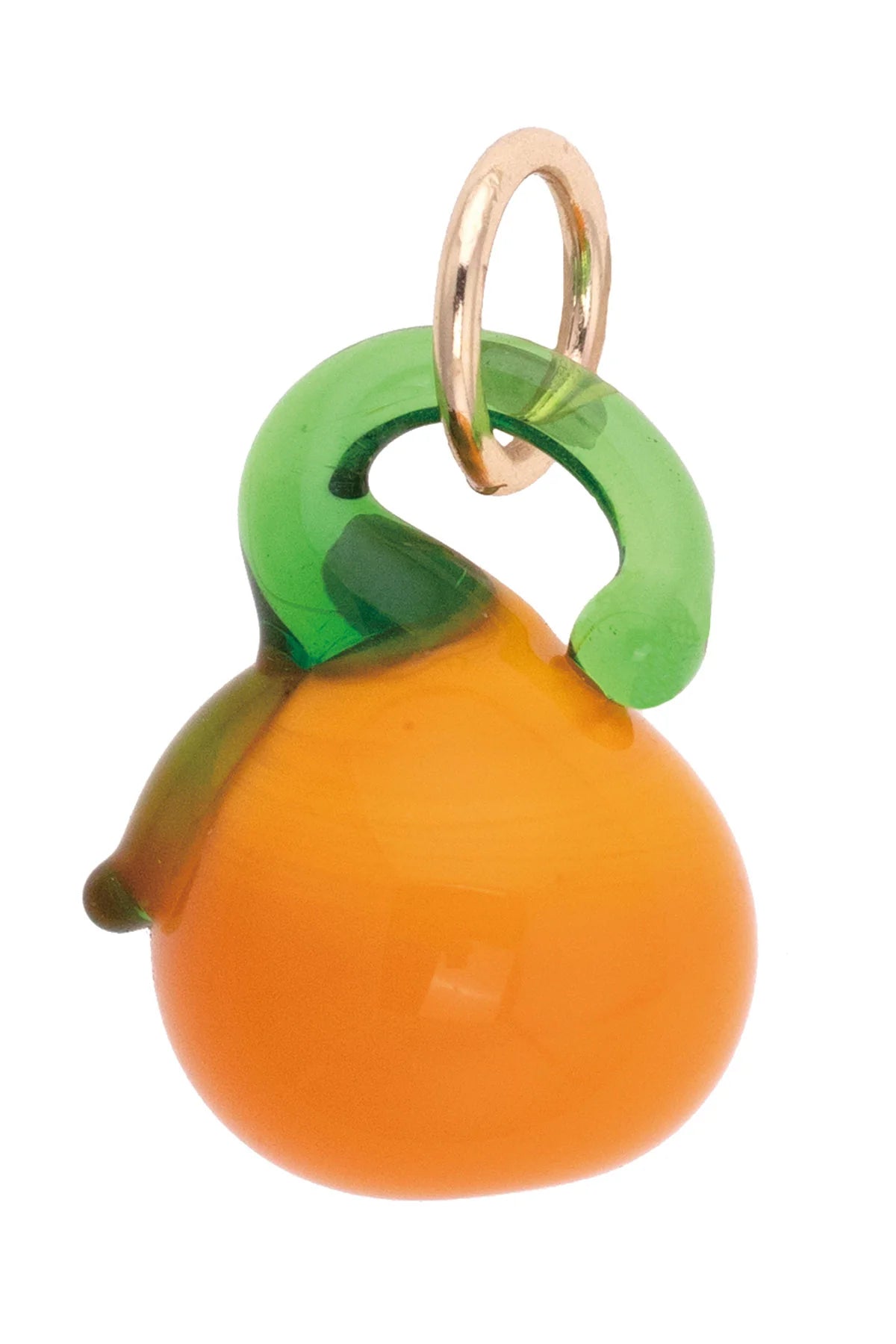 Charm - Glass Orange - Orange & Green