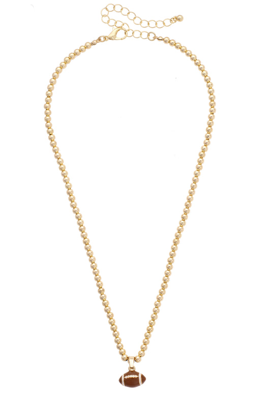 Football Enamel Bead Necklace