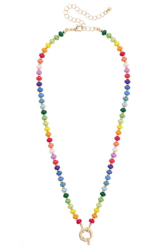Beaded Necklace Charm Base - Sunday Rainbow