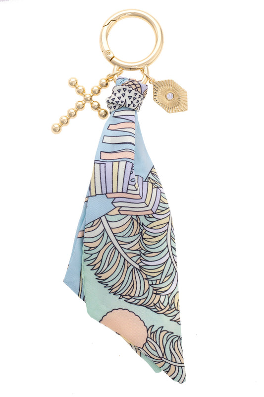 Louisa Beaded Cross Twilly Bag Charm - Pastel