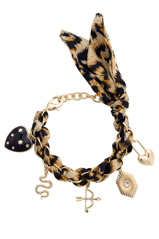 Maia Scarf Chain Bracelet - Leopard