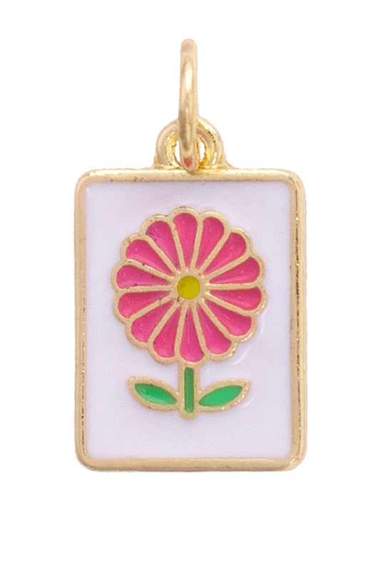 Charm - Flower Mahjong Tile
