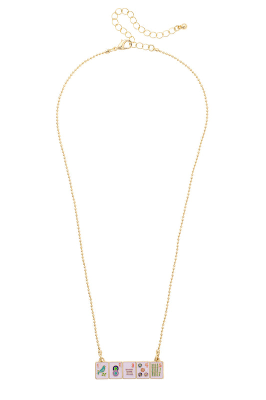 Mahjong Tile Wall Necklace - Multi
