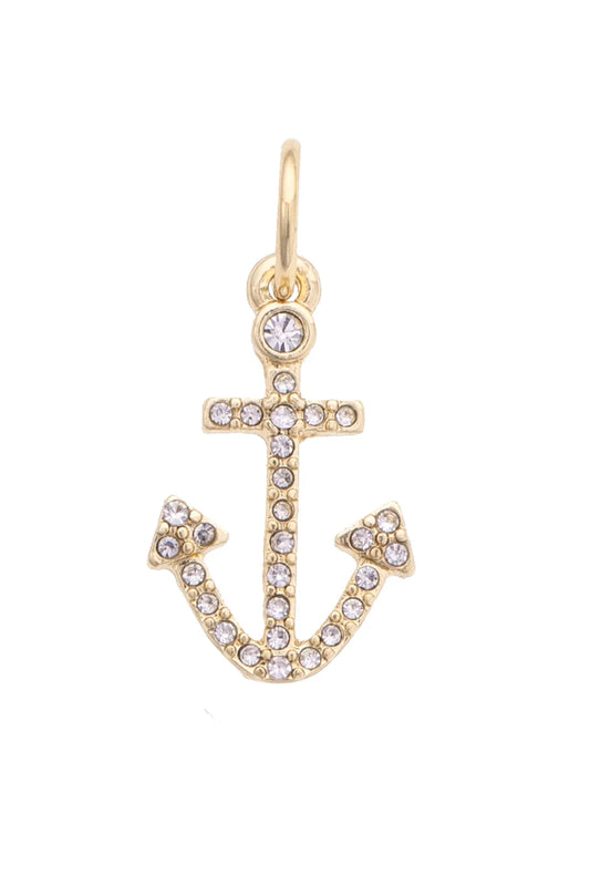 Charm - Pave Anchor Gold