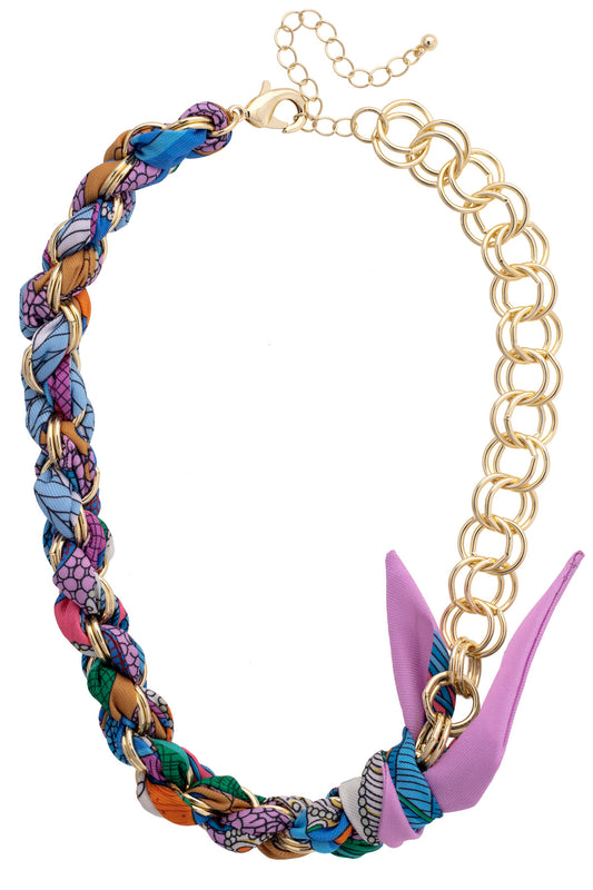 Noelle Scarf Chain Necklace - Multi