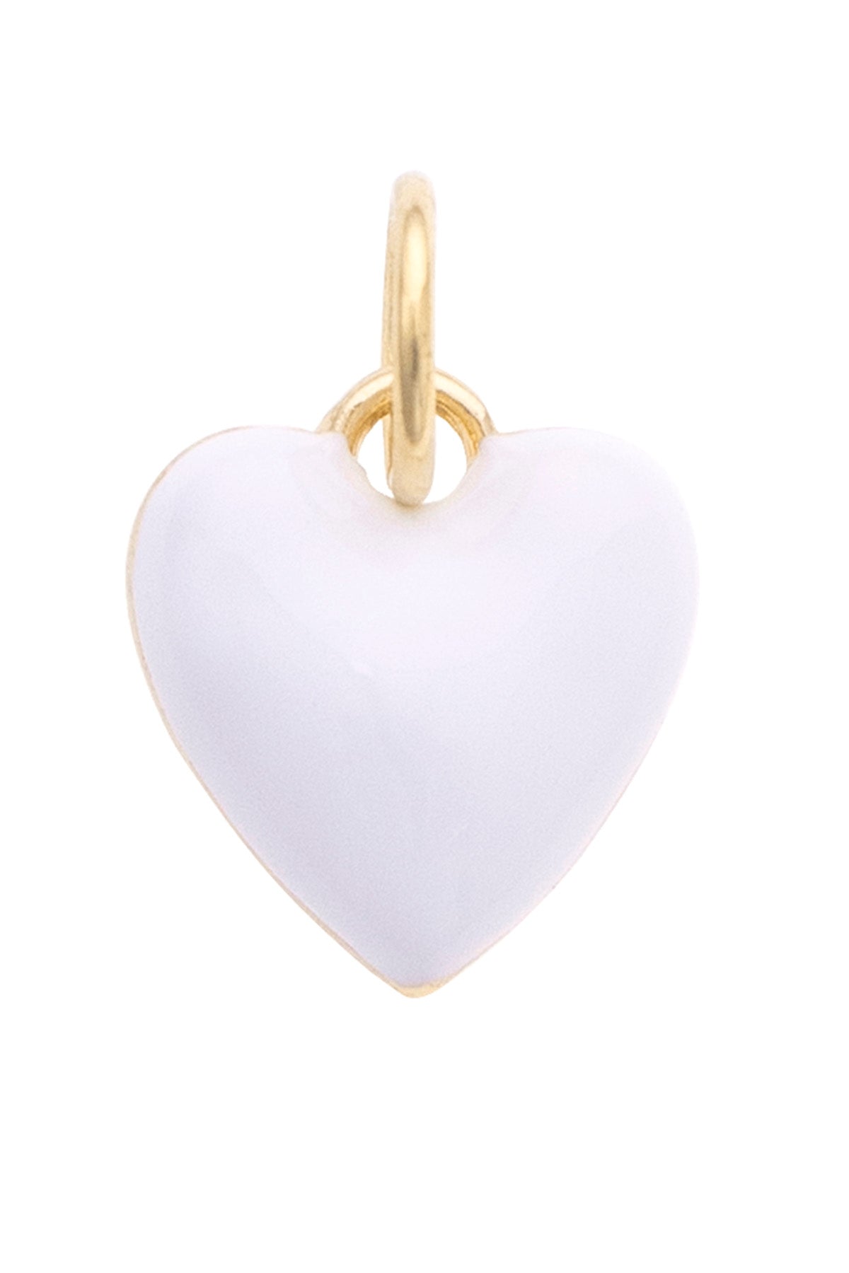 Charm - White Puffy Heart