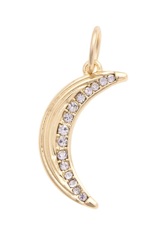 Charm - Pave Crescent Moon