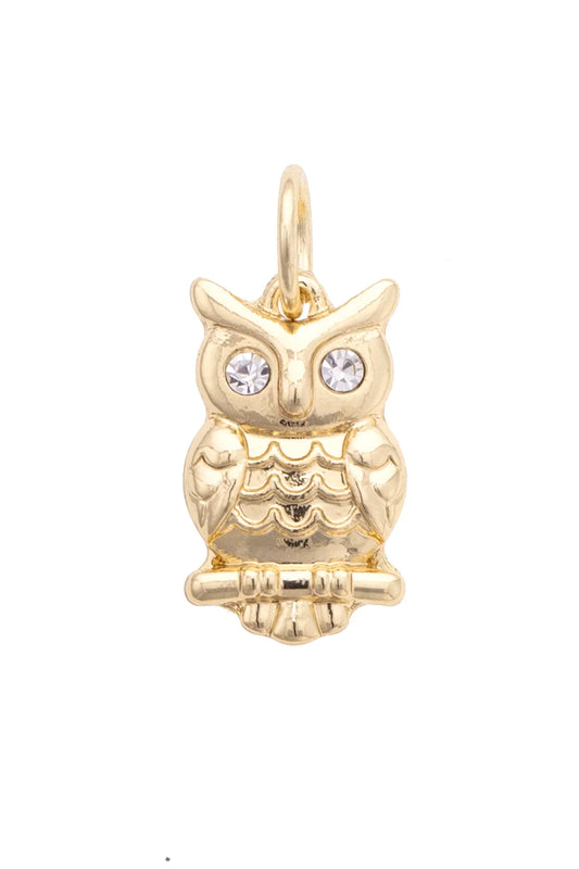 Charm - Pave Owl Gold