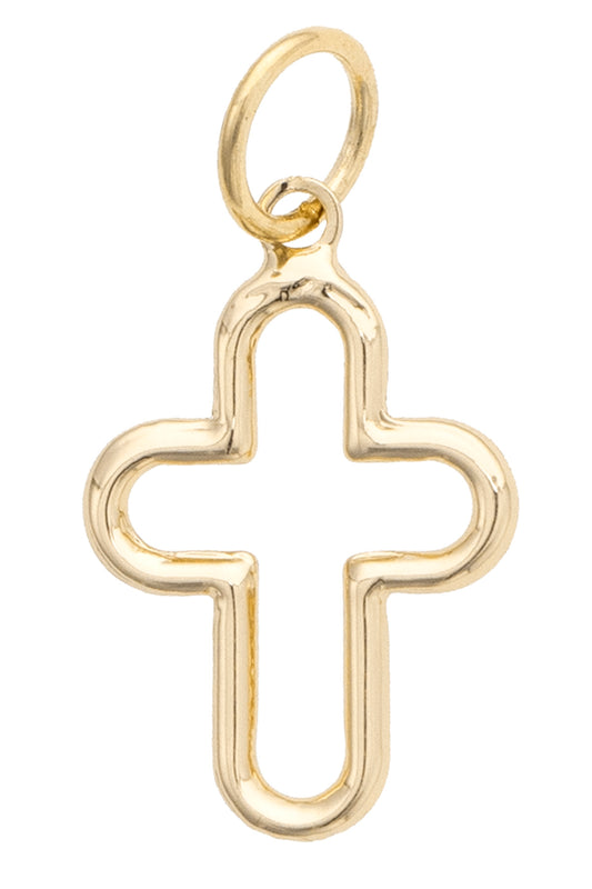 Charm - Bubble Cross - Shiny Gold
