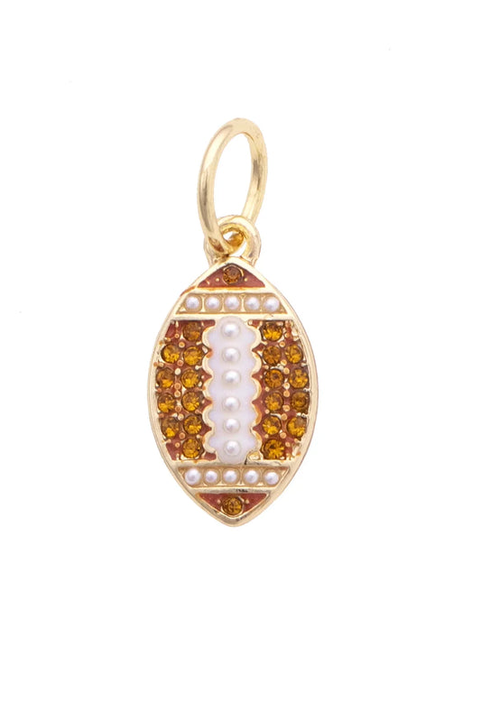 Enamel Charm - Pave Football