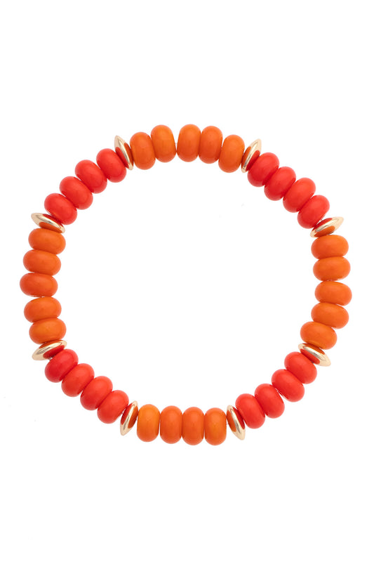 Mimi Semi Precious Beaded Bracelet - Orange