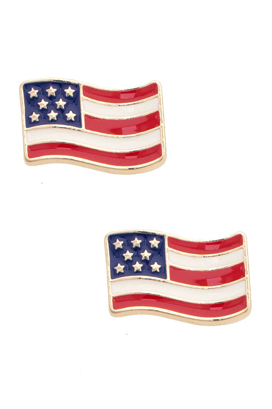 American Flag Enamel Stud Earrings