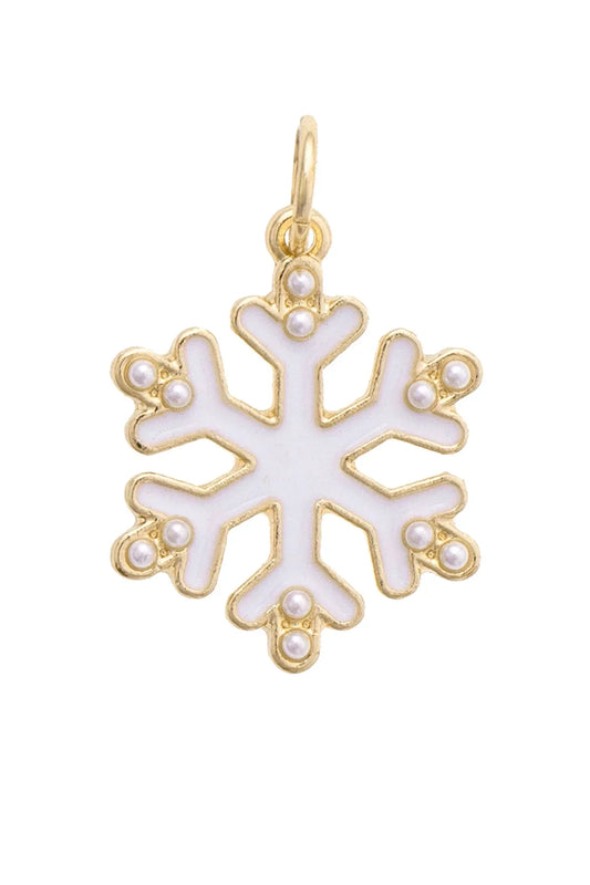Charm - Pearl Studded Snowflake