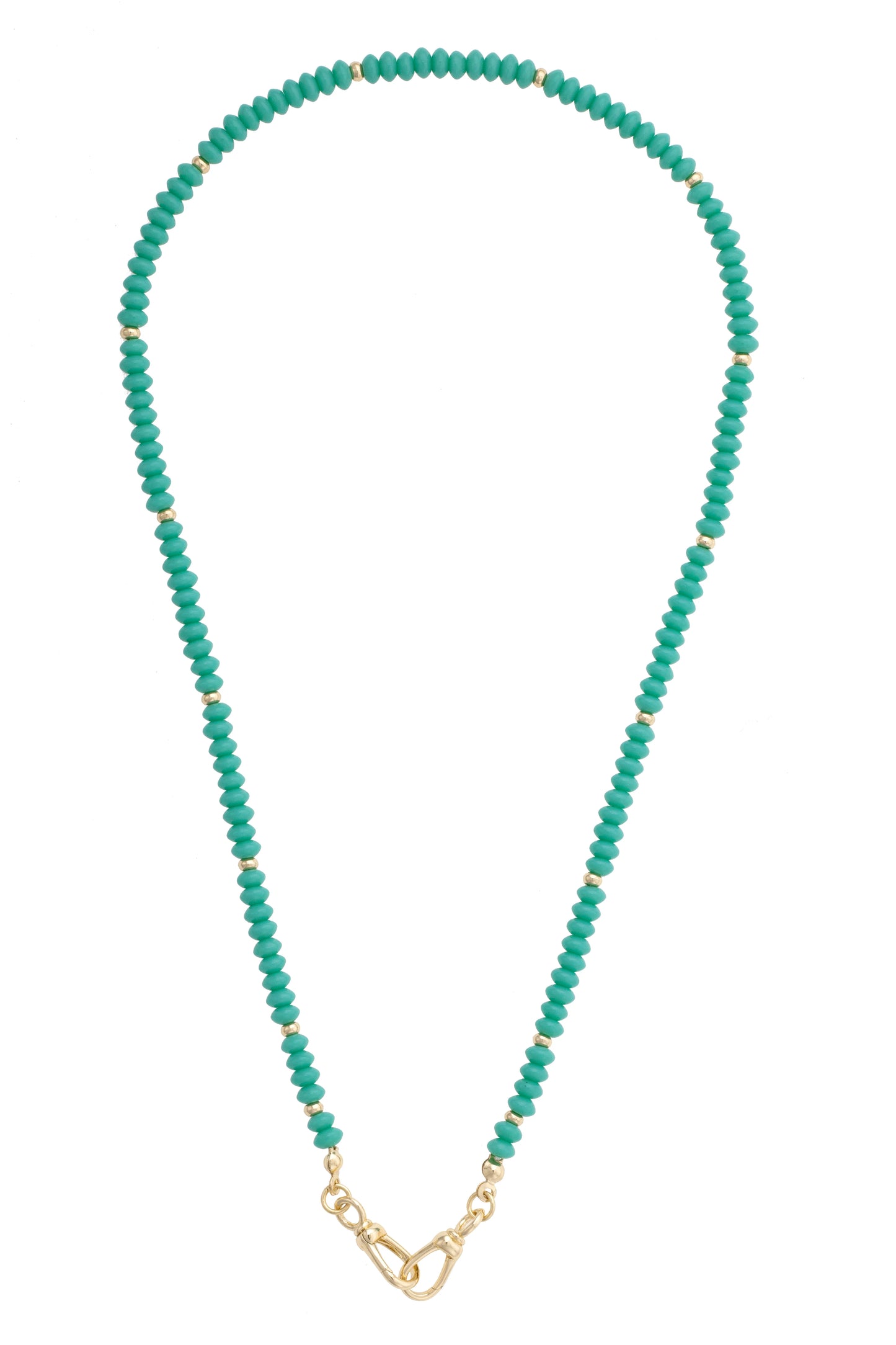 Aurora Beaded Charm Necklace Base - Aqua