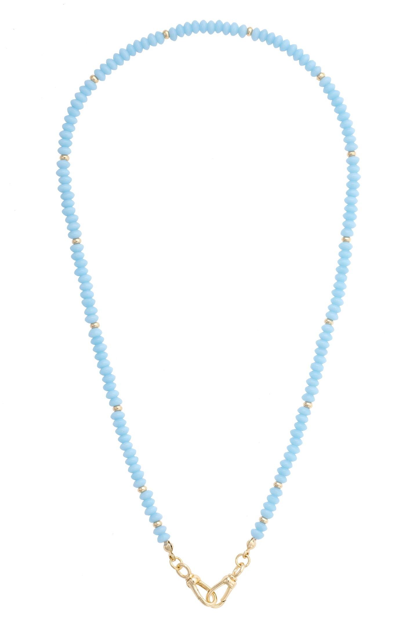 Aurora Beaded Charm Necklace Base - Light Blue