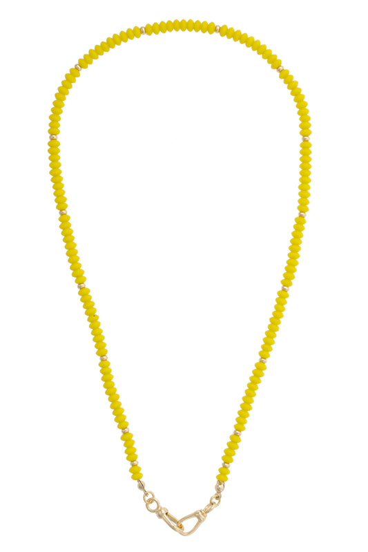 Aurora Beaded Charm Necklace Base - Yellow