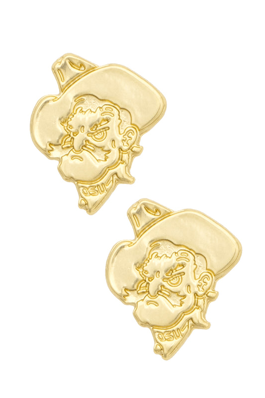 Oklahoma State Cowboys 24K Stamped Logo Stud Earrings