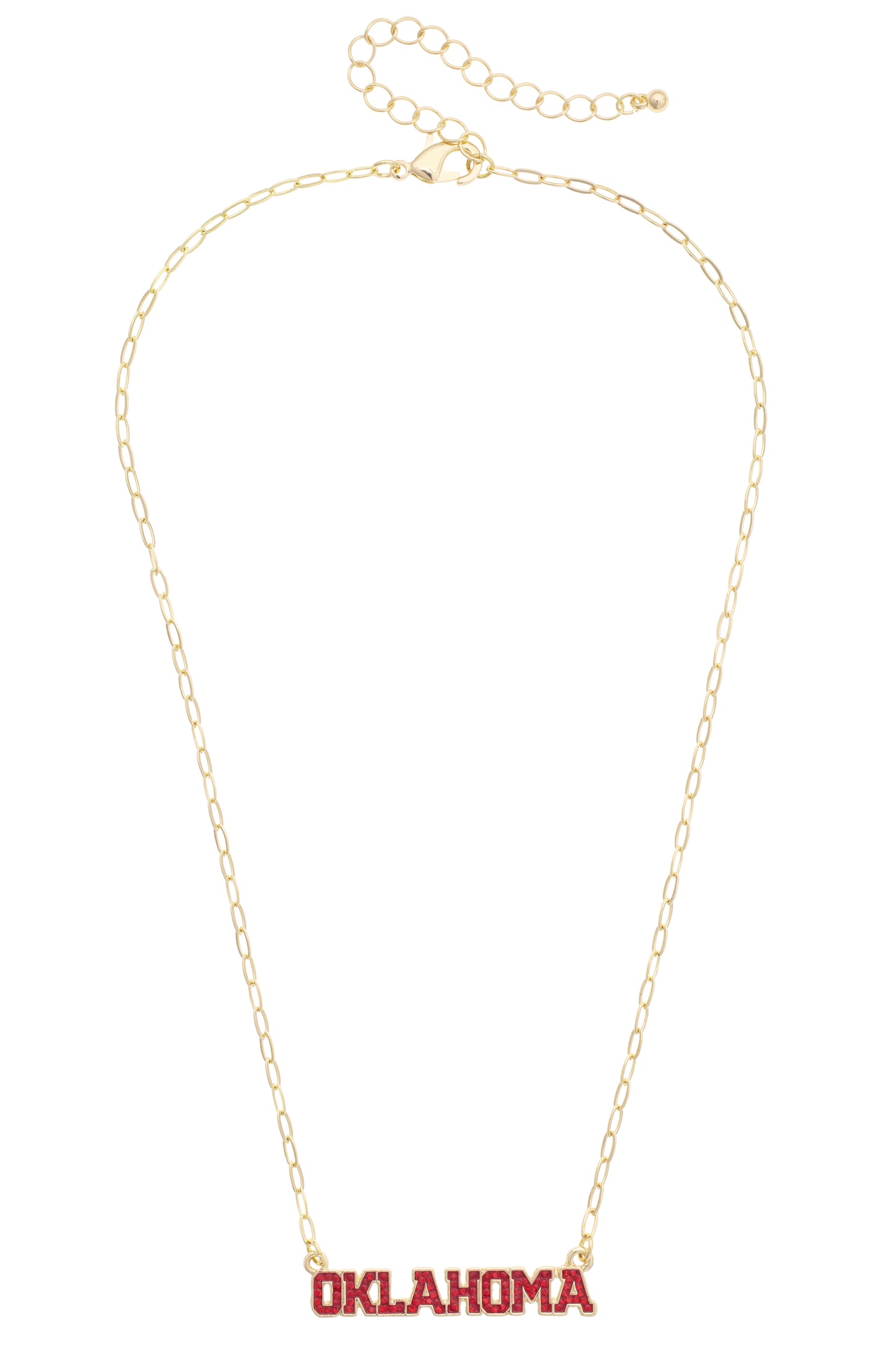 Oklahoma Sooners Pave Outline Necklace