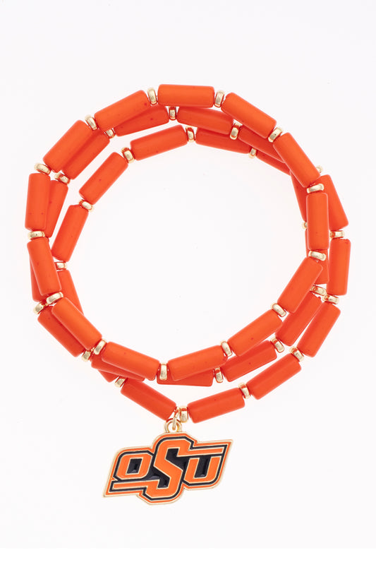 Oklahoma State Cowboys Beaded Bracelet - Set of 3
