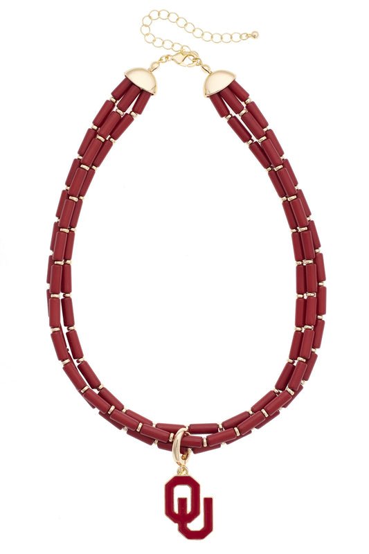 Oklahoma Sooners Multi-Strand Beaded Necklace