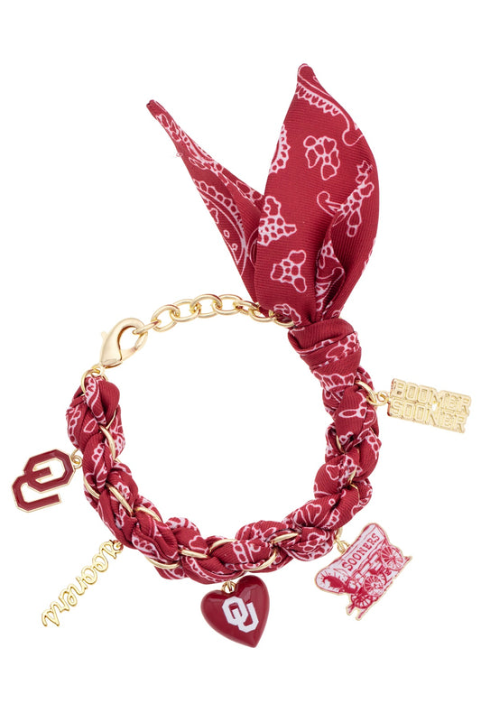 Oklahoma Sooners Bandana Charm Bracelet