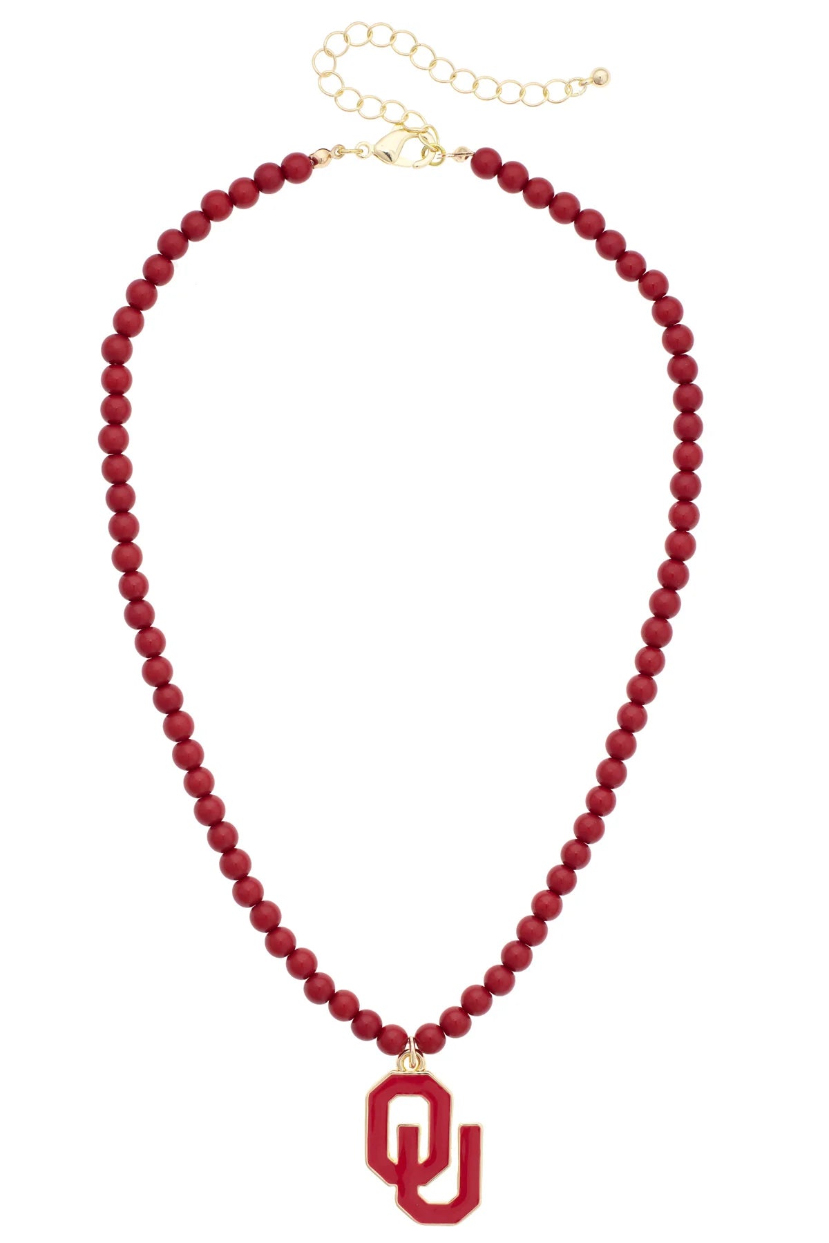 Beaded Logo Pendant Necklace - OU Sooners