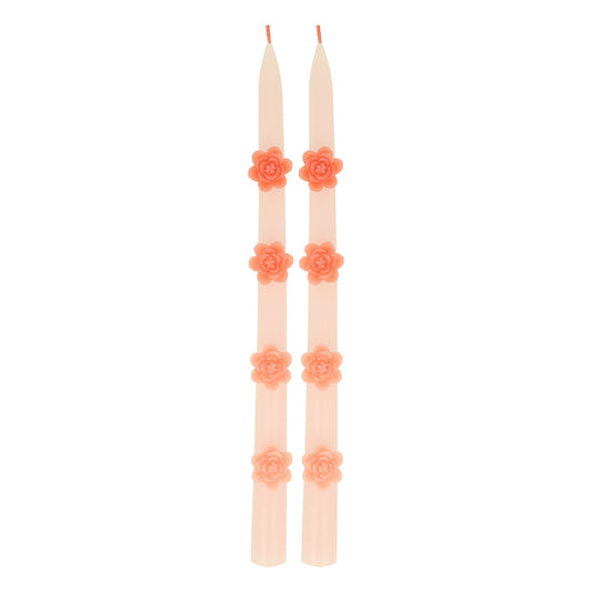 Taper Candles - Pink Flower