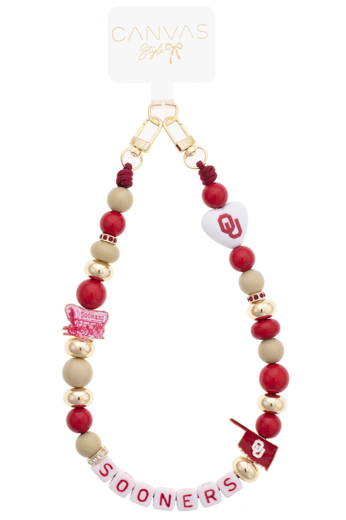 Beaded Wristlet - OU Sooners