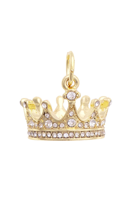 Charm - Pave Gold Crown