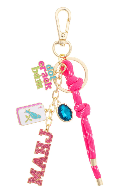 MAHJ Paracord Cluster Bag Charm - Fuchsia