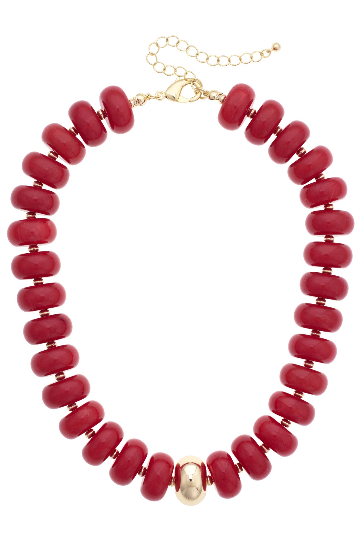 San Sebastian Beaded Resin Necklace - Crimson