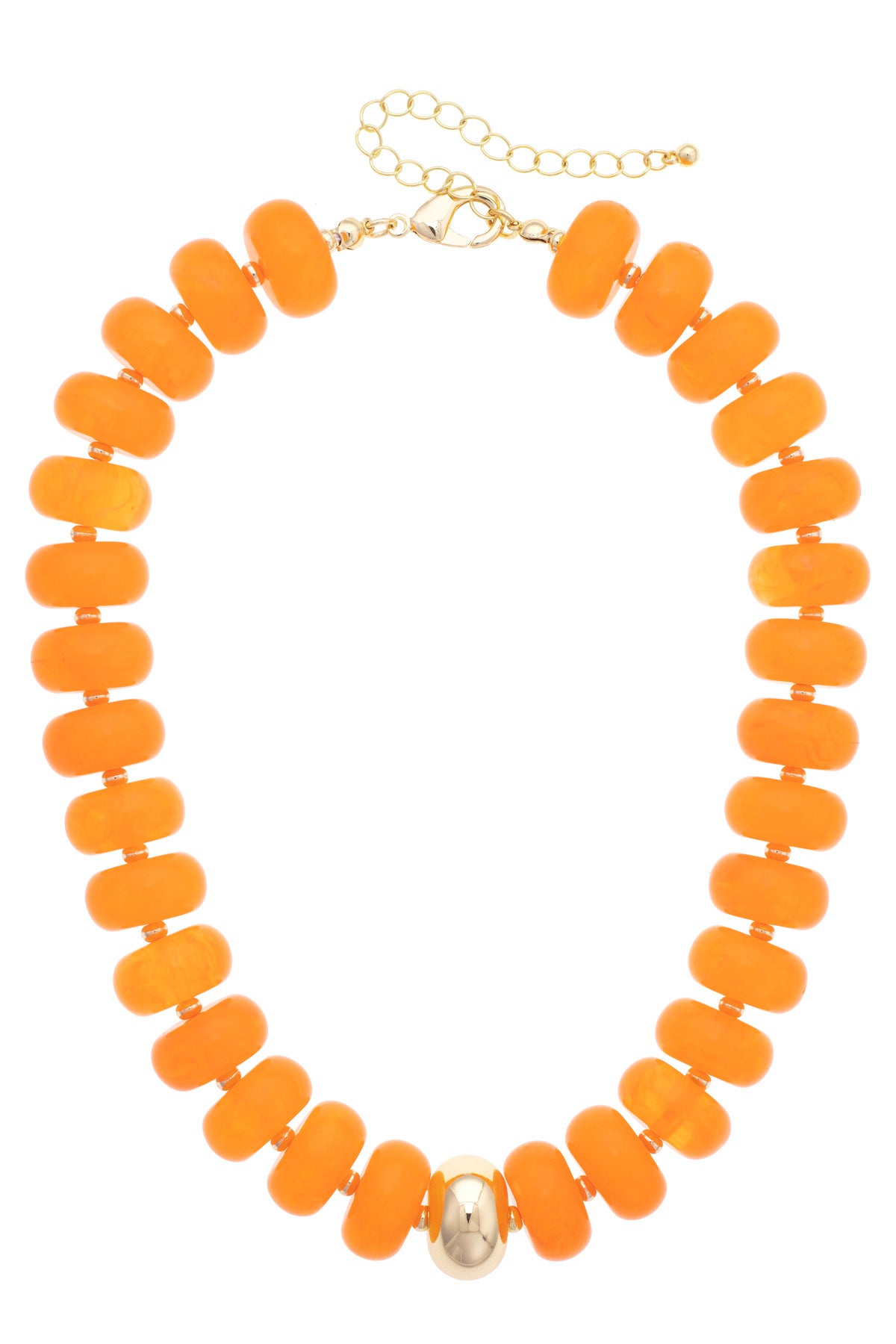 San Sebastian Beaded Resin Necklace - Orange