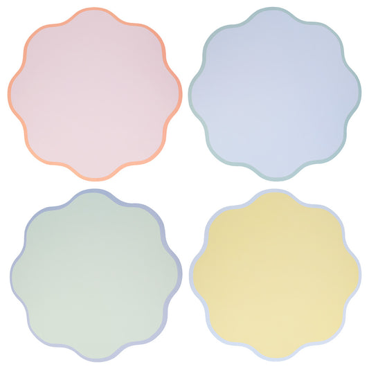Paper Placemats - Pastel Wavy Round
