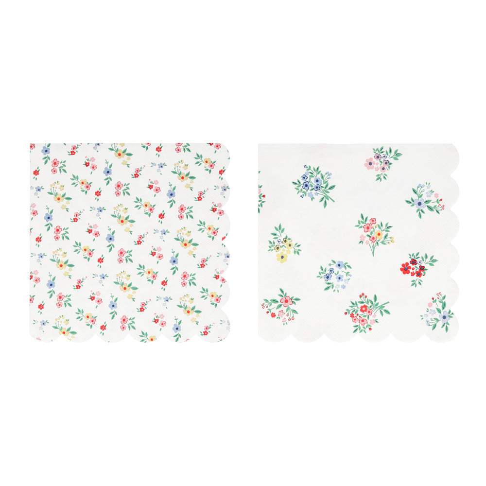 Large Napkins - Ditsy Posy - Scalloped