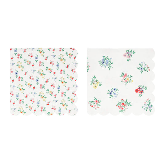 Large Napkins - Ditsy Posy - Scalloped