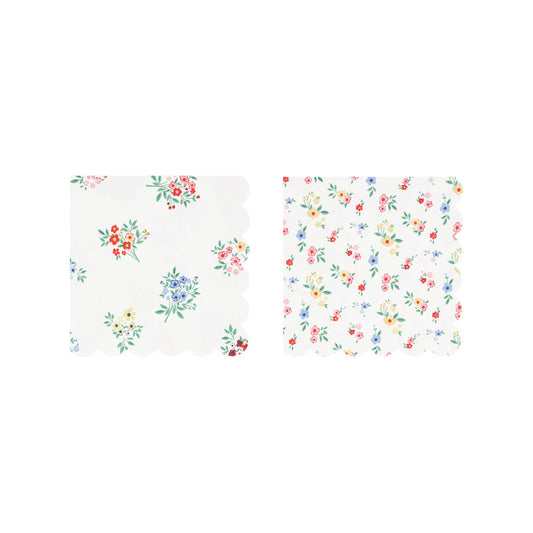Small Napkins - Ditsy Posy Scalloped