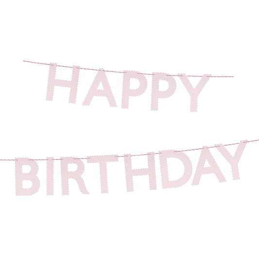 Pink Happy Birthday Garland