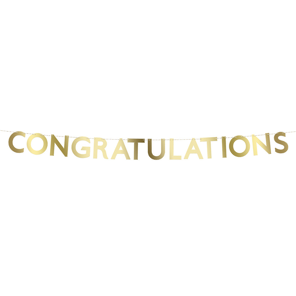 Paper Garland - Congratulations - Gold Scalloped
