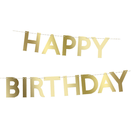 Garland - Gold Scallop Happy Birthday