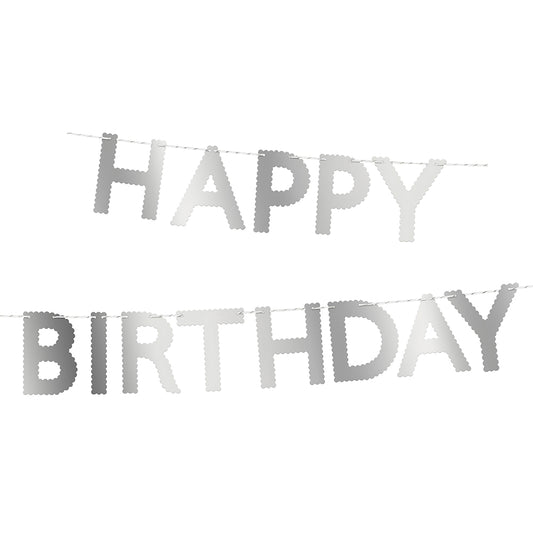 Garland - Silver Scallop - Happy Birthday