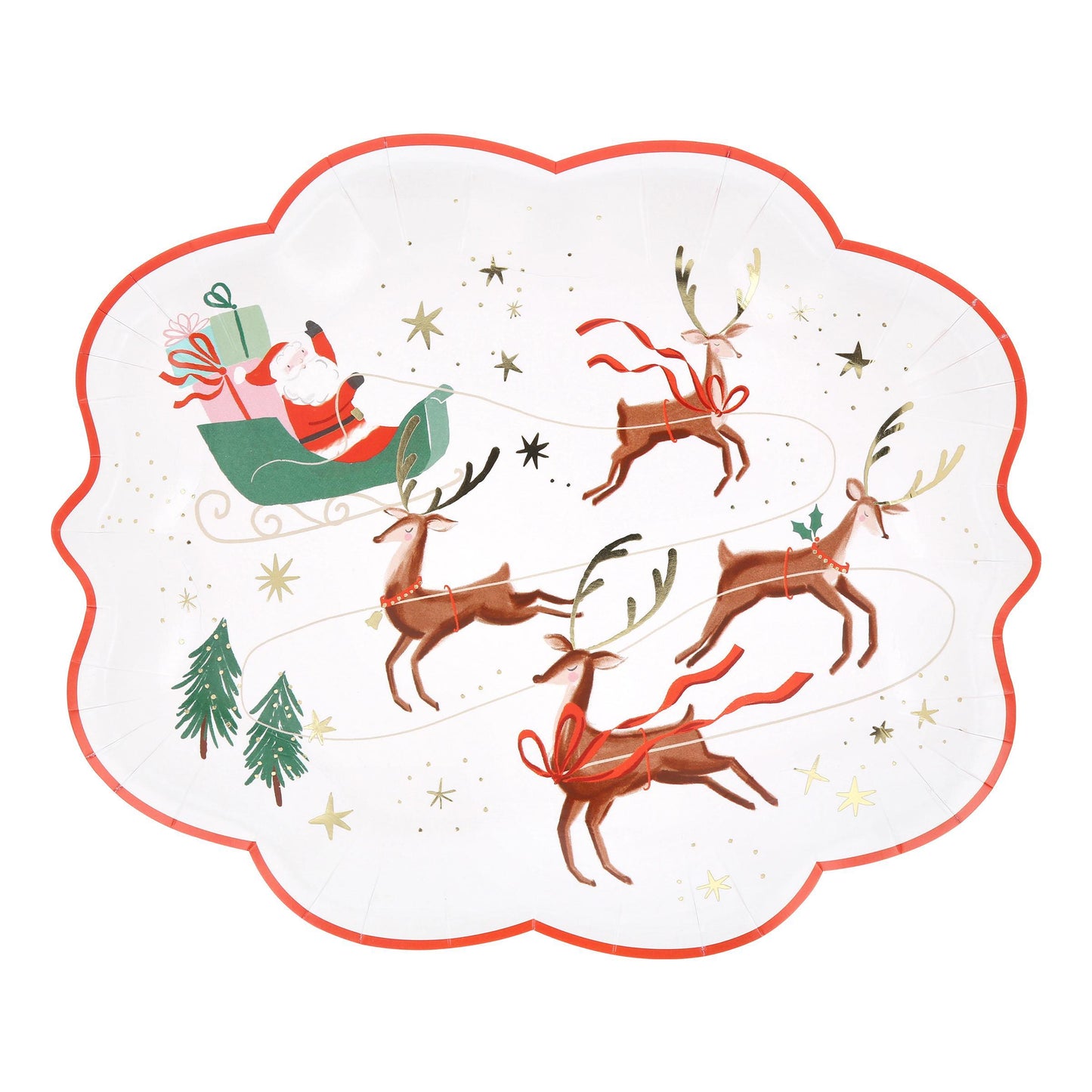 Santa, Sleigh & Reindeer Plates