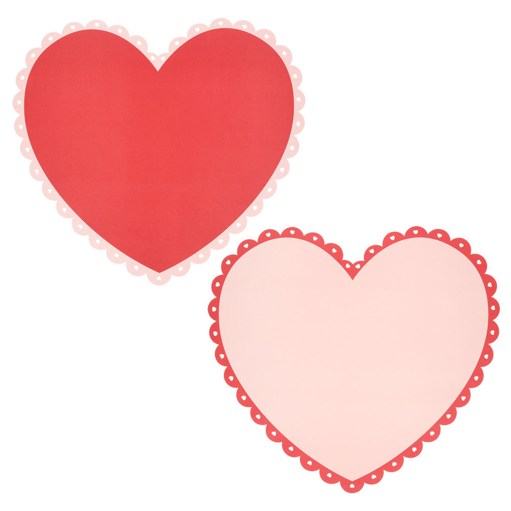 Scalloped Heart Paper Placemats