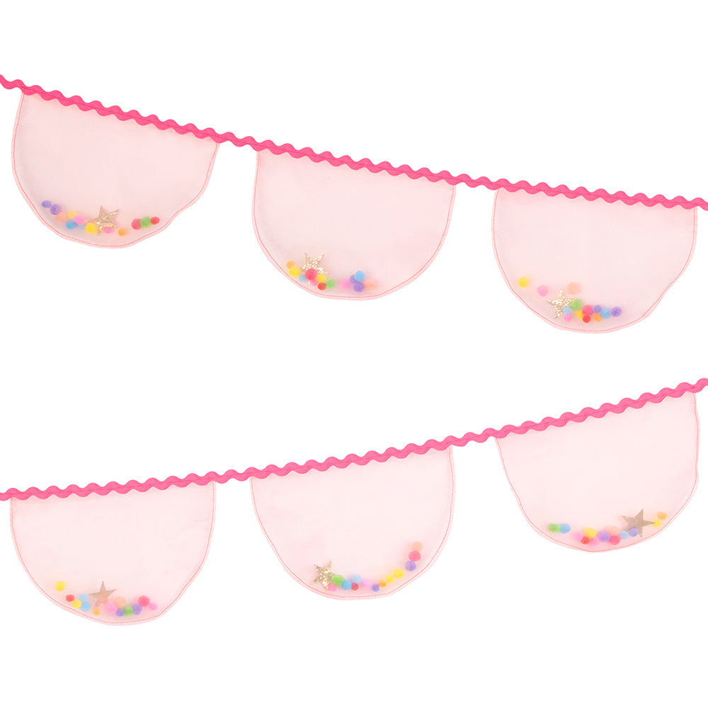 Pink Organza Pompom Garland