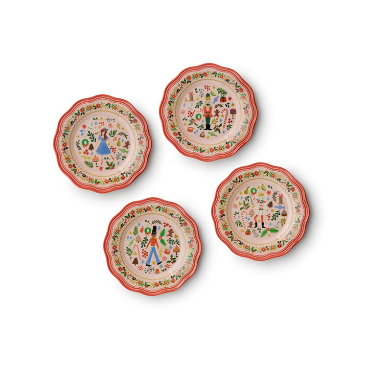 Melamine Assorted Dessert Plates - Holly Jolly Nutcracker