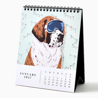 2027 Calendar Good Boys Desk Easel