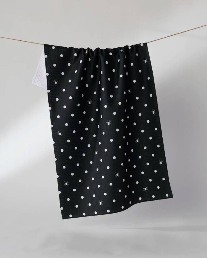 Spookydots Black Tea Towel