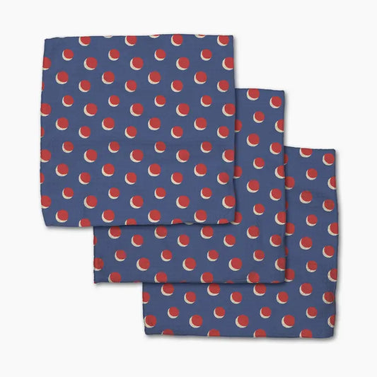 Four in A Row Dot Blue Dishcloth Set - 3 CT